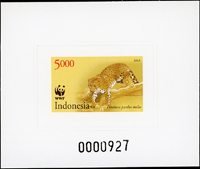 印尼(Indonesia)2014年爪哇豹雅緻張-郵票4全及其小全張,有無齒小全張雙連張,各2組;其中小全張均有多處壓痕,無黃斑,VF-F