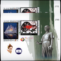 泰國(THAILAND)2013年世界郵展紀念小全張4枚乙套,共42套,原膠,其中1套邊角軟印痕,其餘VF