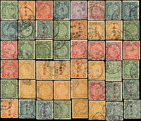 蟠龍及其加蓋舊票48枚,含1分~2角,多為分數票重複,F-VF(Page 5)