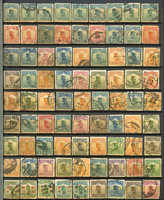 各版帆船及其加蓋舊票一本16頁共1296枚,整齊排列於德國燈塔高級集郵冊,本地資深藏家釋出,未挑選,部分見小地名戳,VF-F(Page 17)