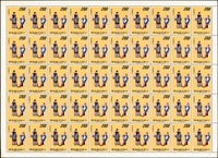 專67.中國戲劇郵票4全1全張50套新票,原膠折版,背面均勻淡黃或斑點,VF-F(Page 84)