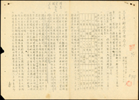 1953年臺灣郵政管理局公文一份(2頁),內容為函令各郵局及金門.大陳島局發行蔣總統像台北版郵票事宜及提醒注意用於包裹報稅單或資費已付清單上之郵票,按規定需剪斷,故仍以鄭像或飛雁貼用,勿以蔣總統像台北版郵票貼用,以免有失崇敬元首至意(Page 119)