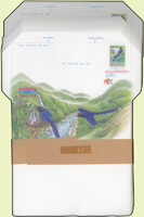 台灣未使用航簡:(1)1999年台灣藍鵲14元國際航簡加印台北一九九九國際郵票邀請展100件,VF;(2)1998年黑面琵鷺12元美加航簡100件,VF