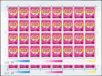 新中國1992年新票版張8版,均原膠挺版,包括:(1)1992-7.昆蟲4全2版,共100套,(4-4)一版背面有原紙雜點;(2)1992-8.第二十五屆奧林匹克運動會4全2版,共100套;(3)1992-1.壬申猴年2全2版,共64套,(2-2)背面均有1個原紙雜點;(4)1992-5.紀念在延安文藝座談會上的講話發表50週年1全2版,共100套;VF