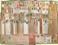 大正至昭和年間,日本國內互寄封共103封,均貼票銷各地日戳,部份封破損附原內函;總重約595g;歡迎至官網瀏覽全貌(Page 141)