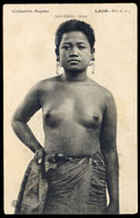 早期風景片四片,新片:(1)日佔南洋-原住民人像黑白明信片;(2)曼谷暹羅寺廟黑白明信片3片不同