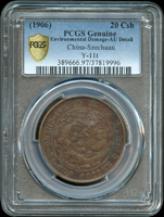 大清銅幣戶部丙午二十文,中心川,PCGS Genuine Environmental Damage-AU Detail 金盾(Page 15)