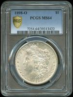 美國(America)1898年摩根壹元銀幣,O版,PCGS MS64 金盾(Page 33)
