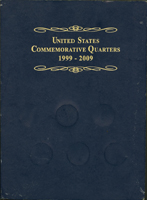 美國(America)流通紀念幣定位冊二冊,包括:(1)2007年發行各時期美國總統1元紀念銅幣20枚,UNC;(2)1999~2009年第二版25美分50州紀念幣58枚全套,UNC