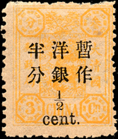 慈壽初版加蓋大字短距半分新票,原膠輕貼,陳目#65,VF(Page 28)