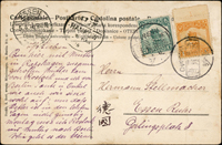 洪憲元年:1916年德國中國學校黑白片,格式面貼帆船1分.3分各1枚,銷『長沙/洪憲元年三月五日』,經漢口1916.MAR.7,德國埃森到達戳(Page 48)