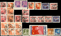 解放區及新中國新舊票一組共83枚,含新票30枚,舊票53枚,VF-F