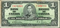 加拿大(CANADA)1937年英王像1元,數折,79新